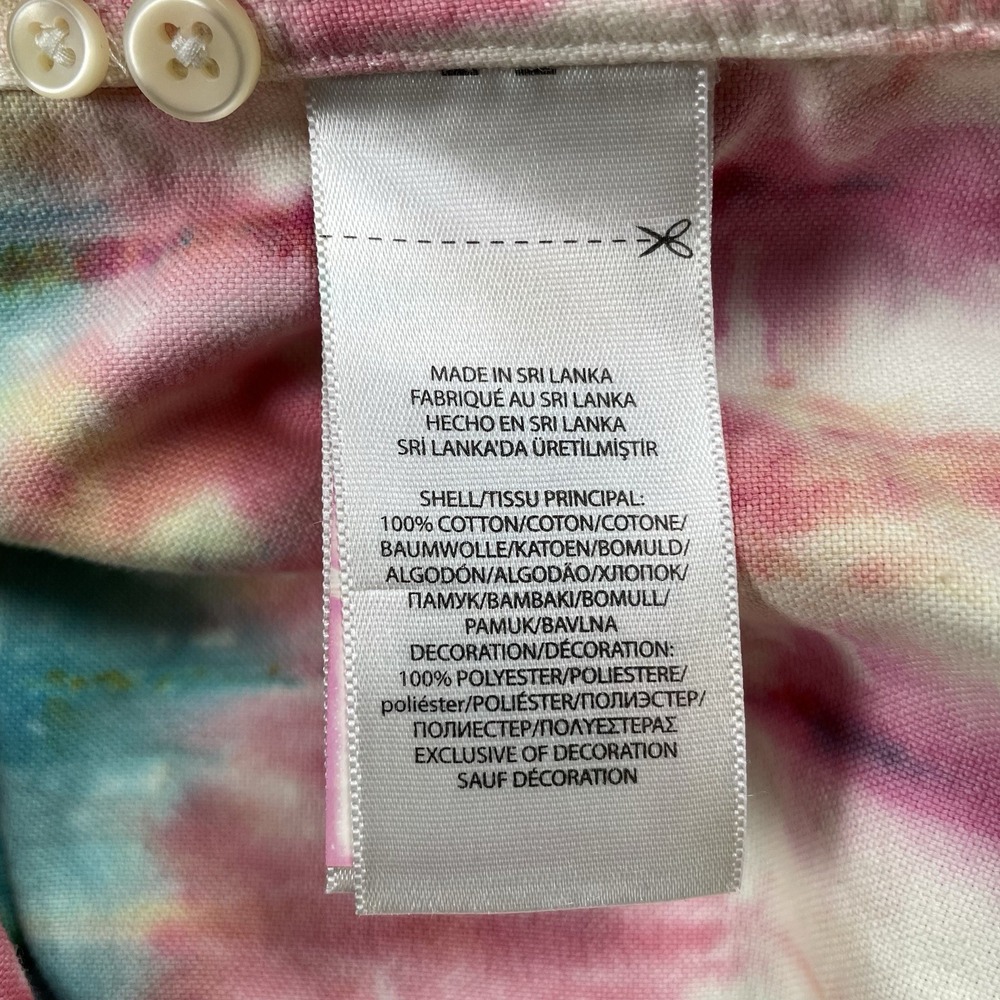 Ralph Lauren Shirt Mens Medium Skull Tie Dye RLPC Short Sleeve Button Down - Picture 9 of 12